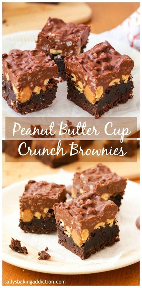 Peanut Butter Cup Crunch Brownies Sally S Baking Addiction