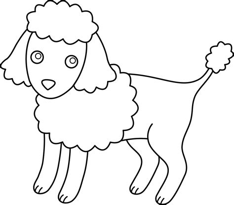 Maybe you would like to learn more about one of these? Cute Colorable Poodle - Free Clip Art