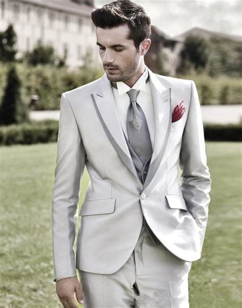 Our tuxedos and suits rentals are the very best. Customize made Silver grey palace Tuxedo Cheap Fashion Wedding Suits for men Formal Suit Groom ...