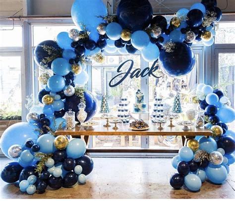 Check out our light blue baby shower decorations selection for the very best in unique or custom, handmade pieces from our party décor shops. Pin by rakeb on Party ideas | Baby shower balloons, Baby boy birthday, Birthday parties