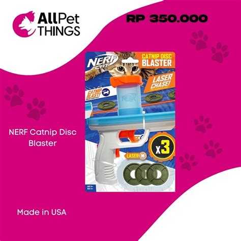 Nerf Catnip Disc Blaster Cat Toy Small Pack Of 3 Id