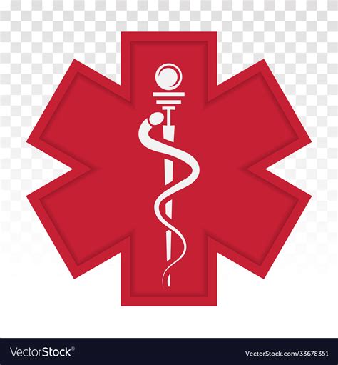 Medical Alert Emergency Ems Flat Icon For Apps Vector Image