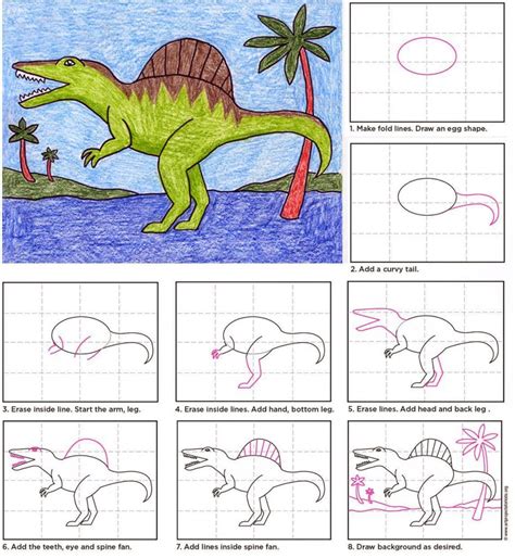 And let me know how you did. spinosaurus drawing (With images) | Dinosaur art projects ...