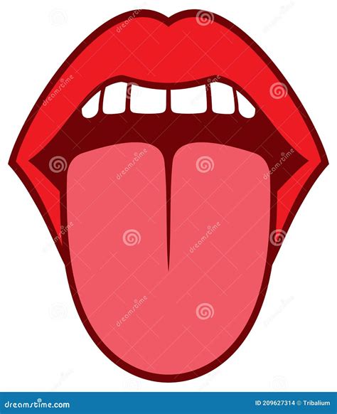 illustration of open mouth with tongue stock illustration illustration of laugh kiss 209627314