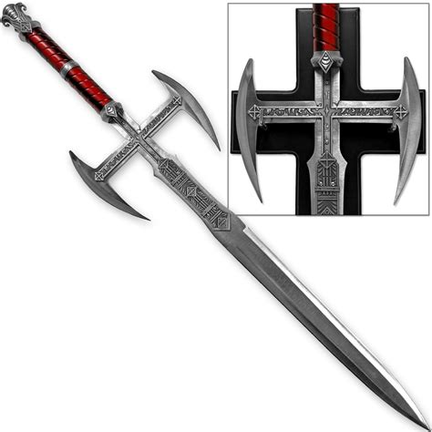 Demonic Demons Medieval Cross Sword Evil Slayer Short Claymore Edge