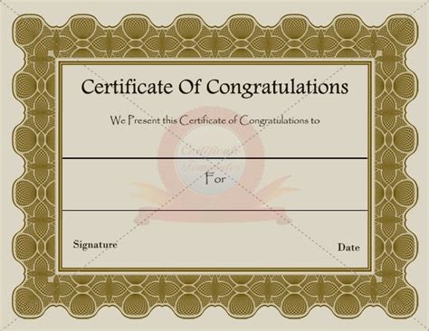 Congratulation Certificate Template Word Best Professionally Designed