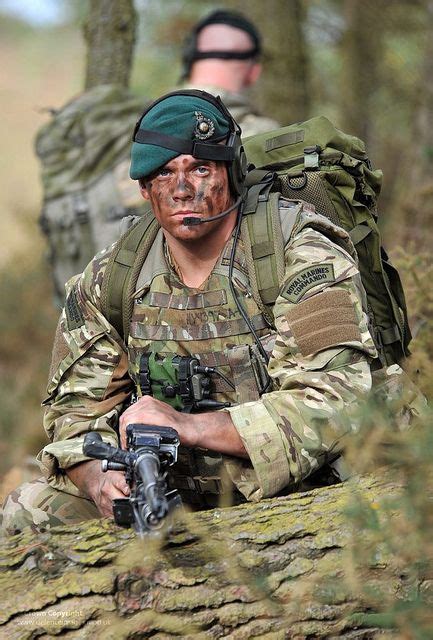 Royal Marine Commandos On Exercise In British Woodland Royal Marine