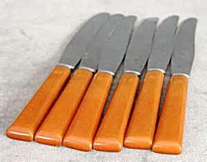 Vintage Bakelite Handled Knives Set Of 6 Gadgets Cutlery At