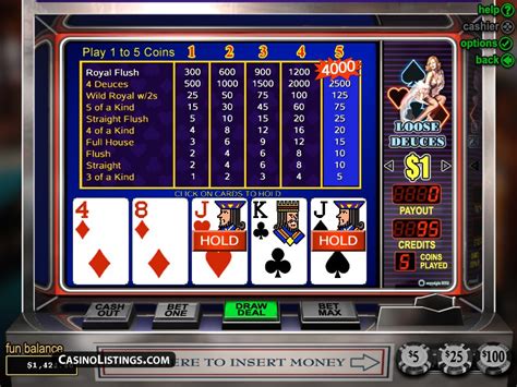 Play the best poker game right now and get 15,000 free chips! Free Loose Deuces video poker | Casino Listings