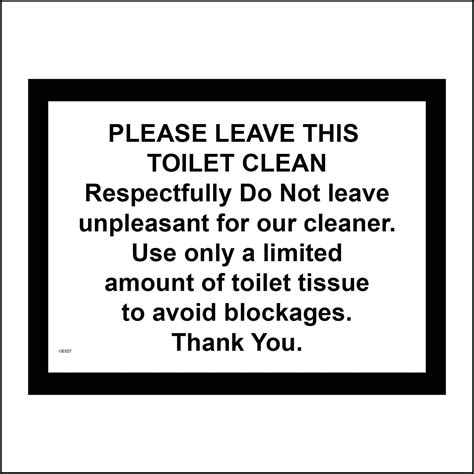 Please Leave Toilet Clean Sign Pdf Free Download 43 Off