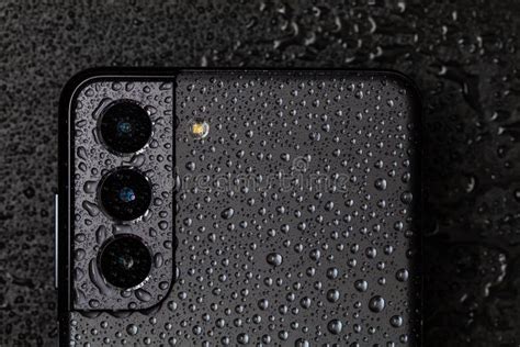 Samsung Galaxy S21 Phantom Grey In Waterdrops Stock Photo Image Of
