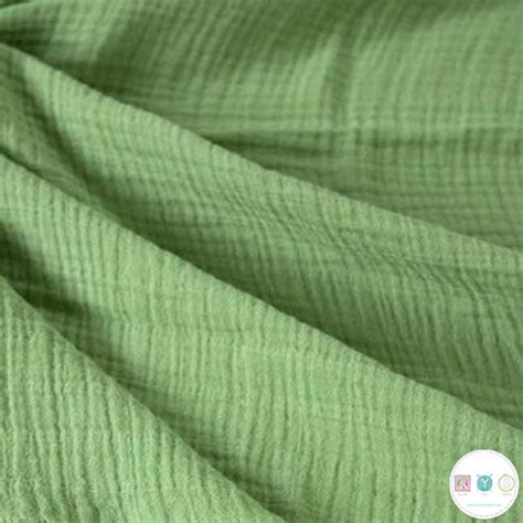Sage Green Double Gauze Muslin Baby Cotton Fabric