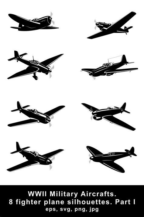 Aircraft Parts Wwii Aircraft Airplane Silhouette Wwii Fighters