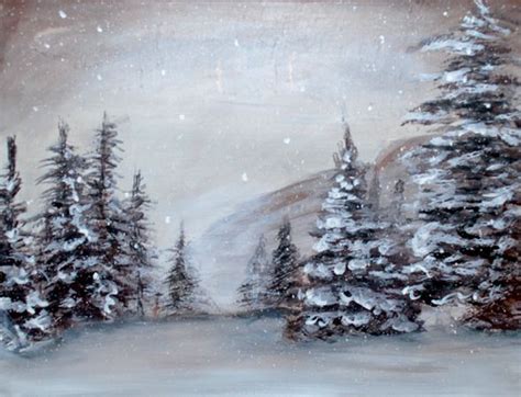 I tried to keep thing painting simple and easy. Calendar | Winter landscape painting, Winter painting ...