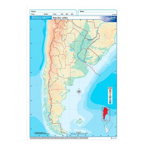 Mapa Argentina F Sico Pol Tico Rivadavia Oficio Block De Mapas