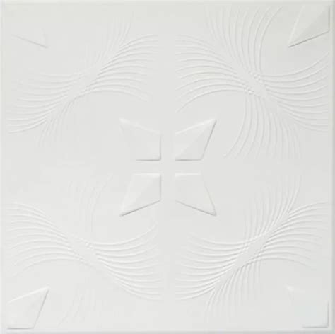 DIY CEILING TILES, Glue Up 20x20, Ultra Pure White Satin, Pack of 8