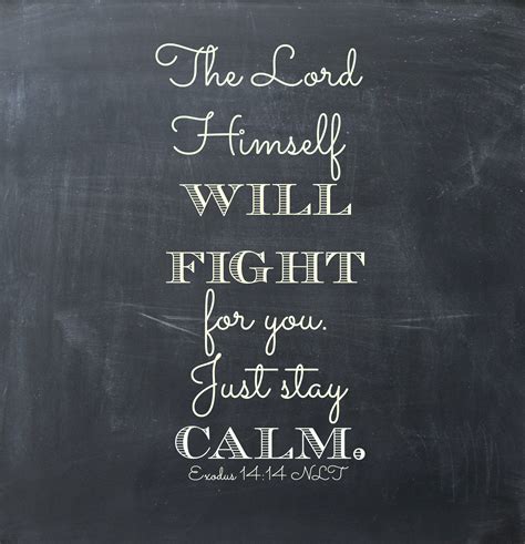 Exodus 1414 The Lord Himself Will Fight For You Just Stay Calm Nlt