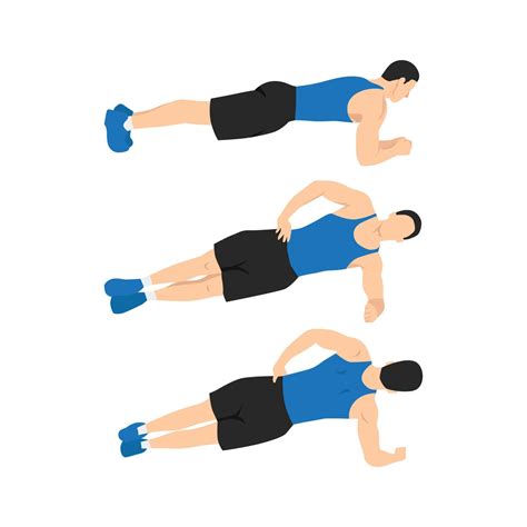 Man Doing Plank Rolls Exercise Abdominals Exercise Flat Vector