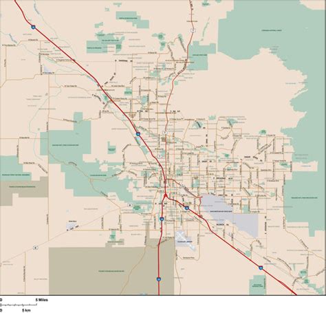 Tucson Map Adobe Illustrator Vector Format