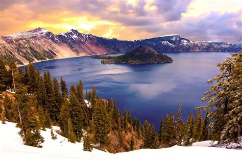 Lago Del Cráter Parque Nacional Del Lago Del Cráter Oregon Estados