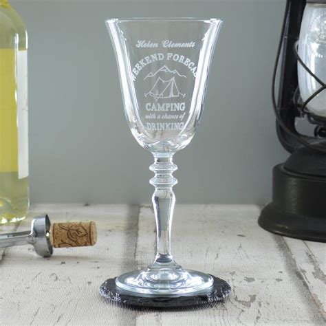 Camping Personalised Wine Glass By Chalk And Cheese