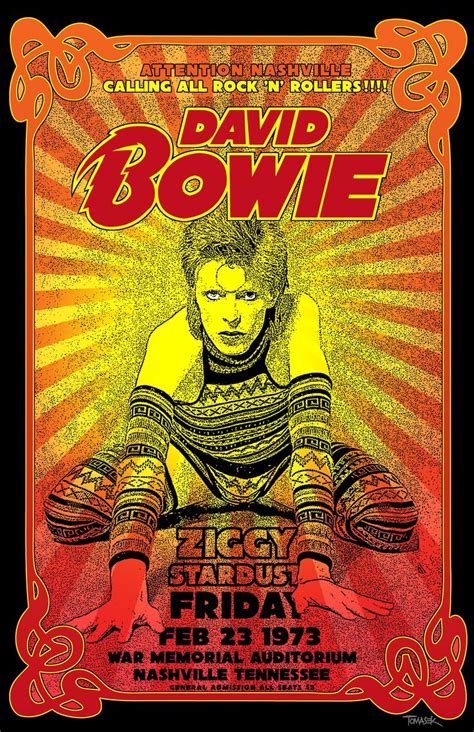 David Bowie 1973 Concert Poster Etsy Concert Posters Music Concert
