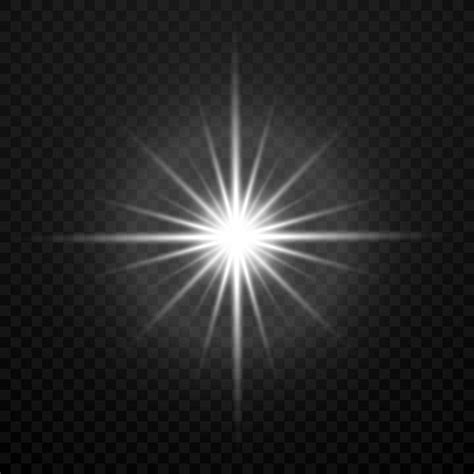 Vector white glowing transparent brightly light star burst explosion i