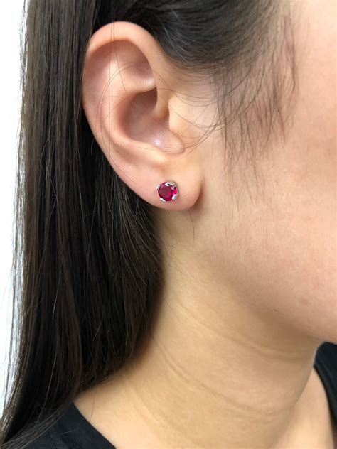 Ruby Earrings Dainty Minimalist Earrings Simple Minimal Etsy