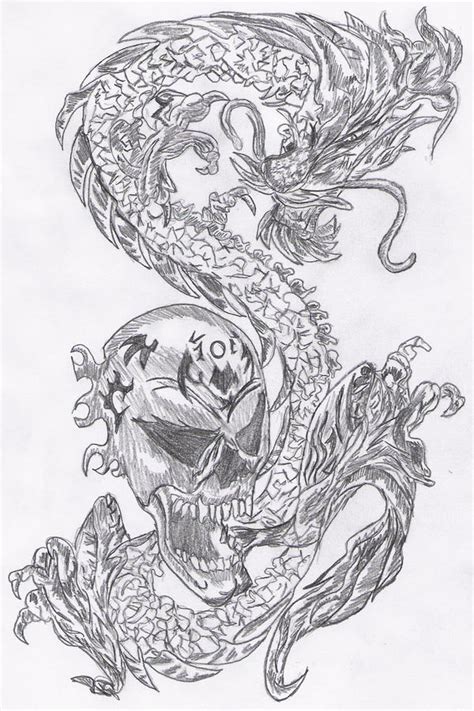 Tattoo Skull Dragon By Reeachan On Deviantart
