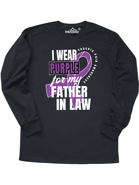 Inktastic Chronic Pain I Wear Purple For My Father In Law Long Sleeve T Shirt