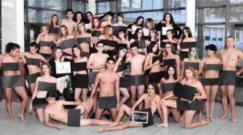 French Pupils Pose For Outrageous Naked End Of Year School Photo With Their Teacher The Sun