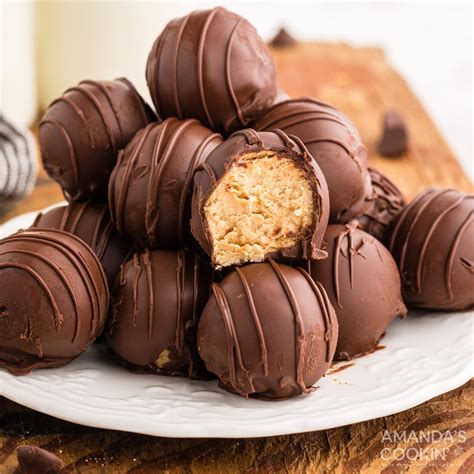 Chocolate Peanut Butter Balls Amanda S Cookin No Bake Desserts