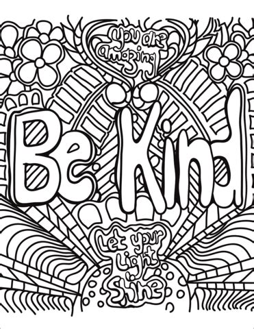 Be Kind coloring page | Free Printable Coloring Pages