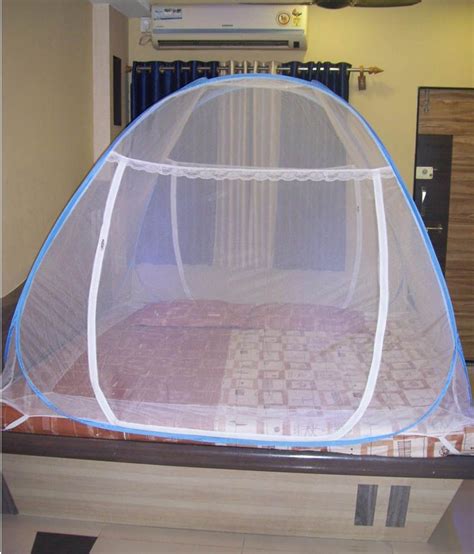 Prc Net Blue Polyester Double Bed Mosquito Net Buy Prc Net Blue