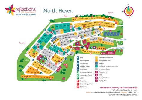 North Haven Holiday Park Map Reflections Holiday Park