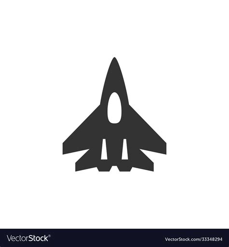 Fighter Plane Icon Or Military Aviation Symbol Vector Image