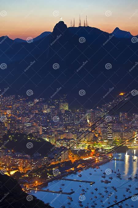 Night Views Of Rio De Janeiro Brazil Stock Image Image Of Scene Trip