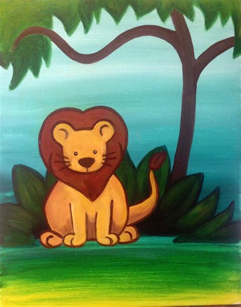 צייר הצגה Artwork לגימה Palette של פינו Lion Canvas Painting Art