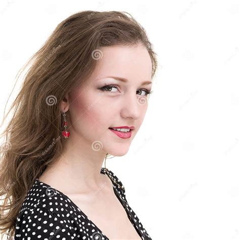 Happy Woman Smiling Portrait Isolated Over A White Stock Image Image Of Face Health 101481797