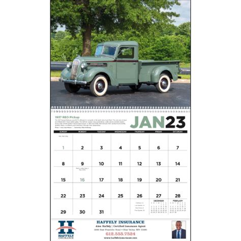 Antique Trucks Wall Calendar Garrett Specialties