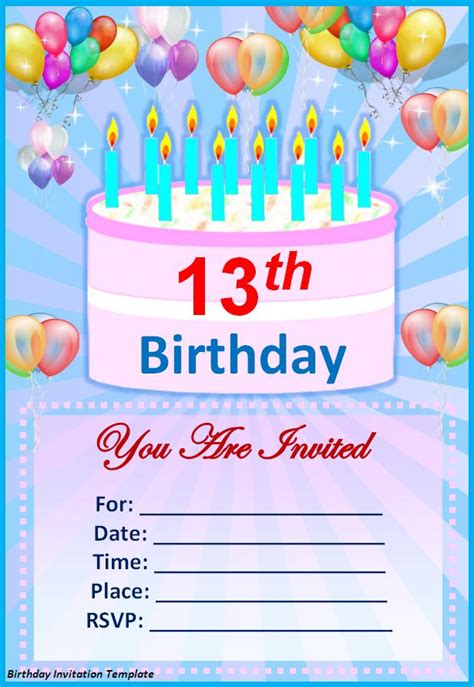 Birthday Invitation Template Excel Pdf Formats