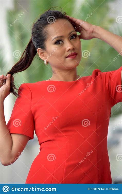 Pretty Filipina Woman With Long Hair Stock Image Image Of Female