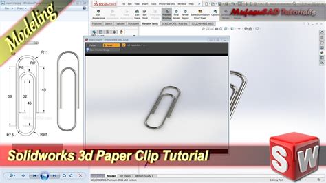 Solidworks Design 3d Paper Clip Basic Modeling Tutorial For Beginner