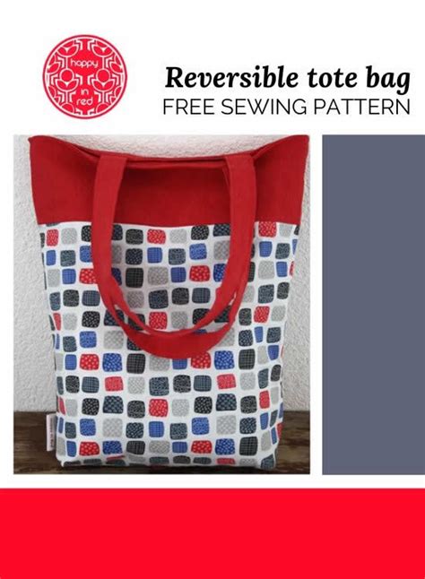 Reversible Tote Bag Sewing Pattern Happy In Red