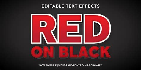 Premium Vector Red Editable Text Effect