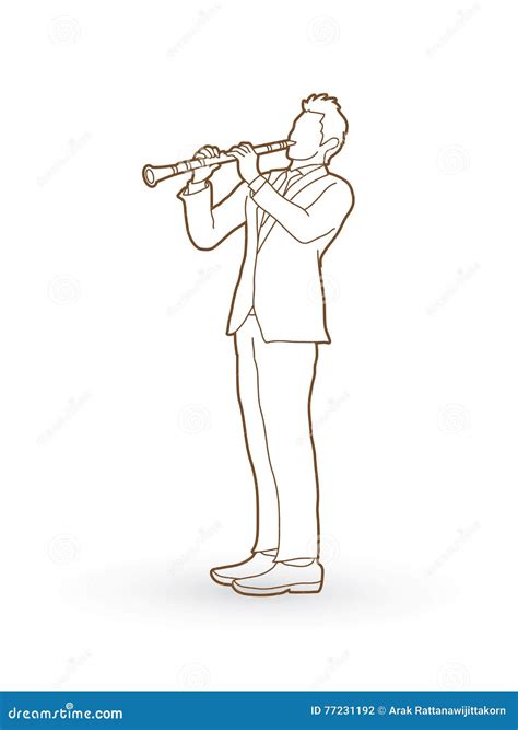 Clarinet Player Stock Vector Illustration Of Graphic 77231192