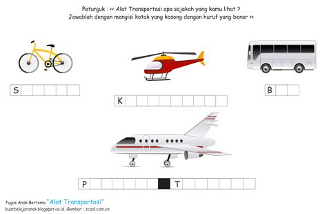 Tugas Anak Bertema Alat Transportasi | N.A.P.A