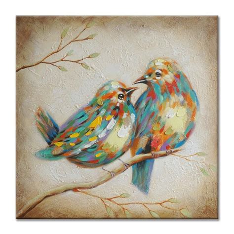 Modern Vintage Bird Art Animal Colorful Quirky Owl Painting Decorative