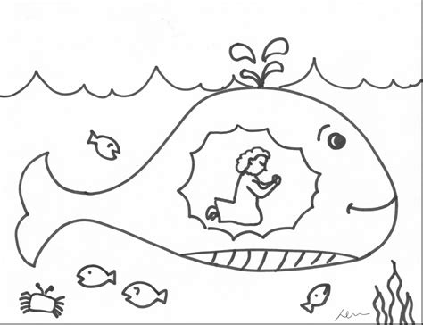 Jonah And The Whale Coloring Page At