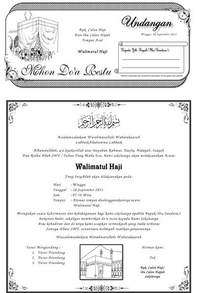 Contoh Undangan Tasyakuran Haji